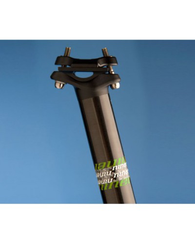 NINER Sattelstütze Carbon Komfort, schwarz, 31,6 mm, 400 mm, grünes Dekor