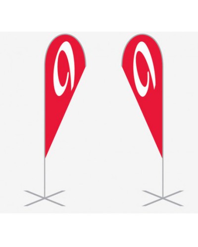 NINER Logo-Event-Flagge, 2 m hoch, rot-weiß