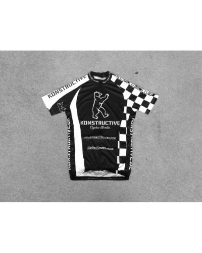 Konstructive Team Clothing, mens cycling jersey, short sleeved, black and white style, size large
