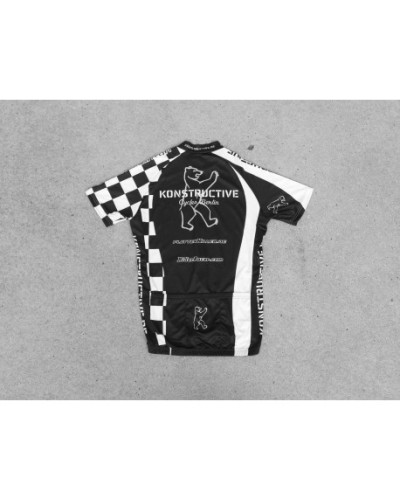 Konstructive Team Clothing, mens cycling jersey, short sleeved, black and white style, size extra large