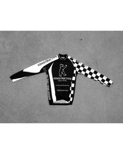 Konstructive Team Clothing, Mens Cycling Jersey, lang, black and white style, Größe medium