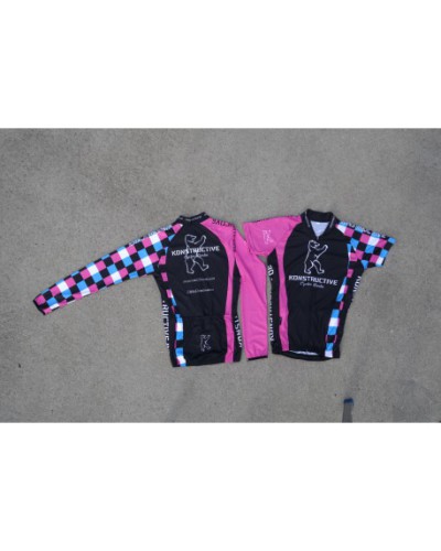 Konstructive Team Clothing, Womens Cycling Jersey, short, pink and blue style, Größe small