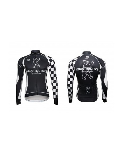 Konstructive Clothing, mens cycling jersey, long sleeved, "Team Checker Flag" style, Größe / size small