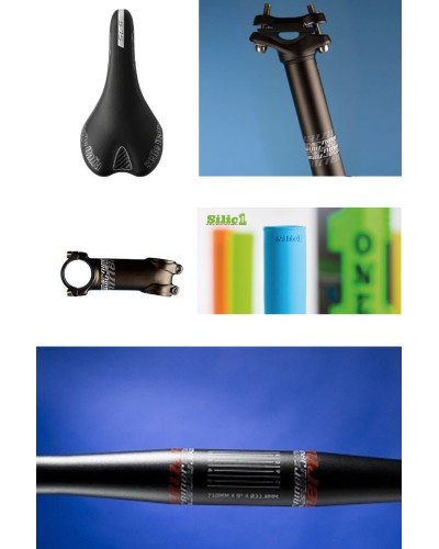 Niner alloy stem, handle bar and seatpost Seat Selle Italia SLR SL, SilicONE Grips