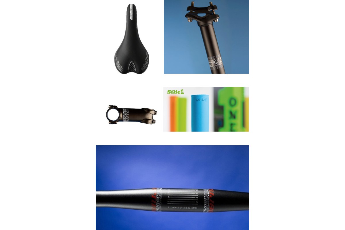 Niner alloy stem, handle bar and seatpost Seat Selle Italia SLR SL, SilicONE Grips