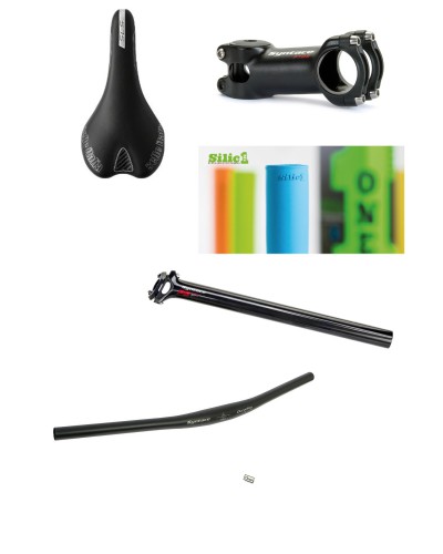 Syntace alloy stem, carbon handle bar and carbon seatpost Seat Selle Italia SLR SL, SilicONE Grips