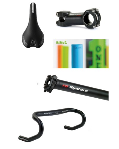 Syntace alloy road handle bar, Syntace alloy stem and seatpost, Seat Selle Italia SLR SL, SilicONE Grips