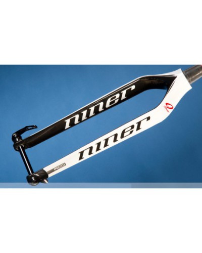 NINER RDO Carbon Mountain Bike Fork, Tapered, 15 mm Axle, 470 mm long, Post-Mount-Disc-Brake-Mount, Color: White